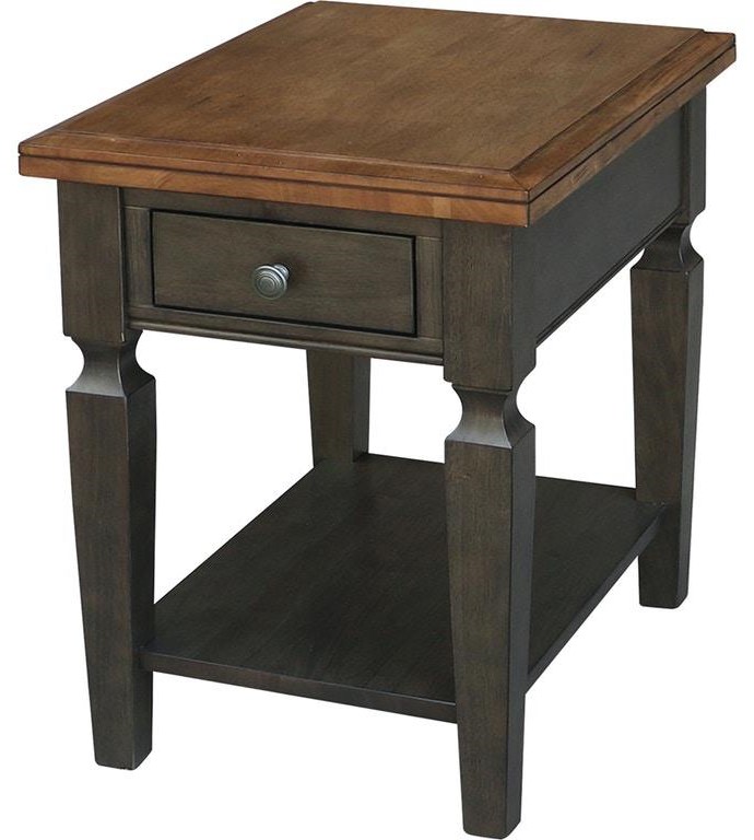 John Thomas Vista End Table in Hickory and Coal Finish Belfort Furniture End Tables